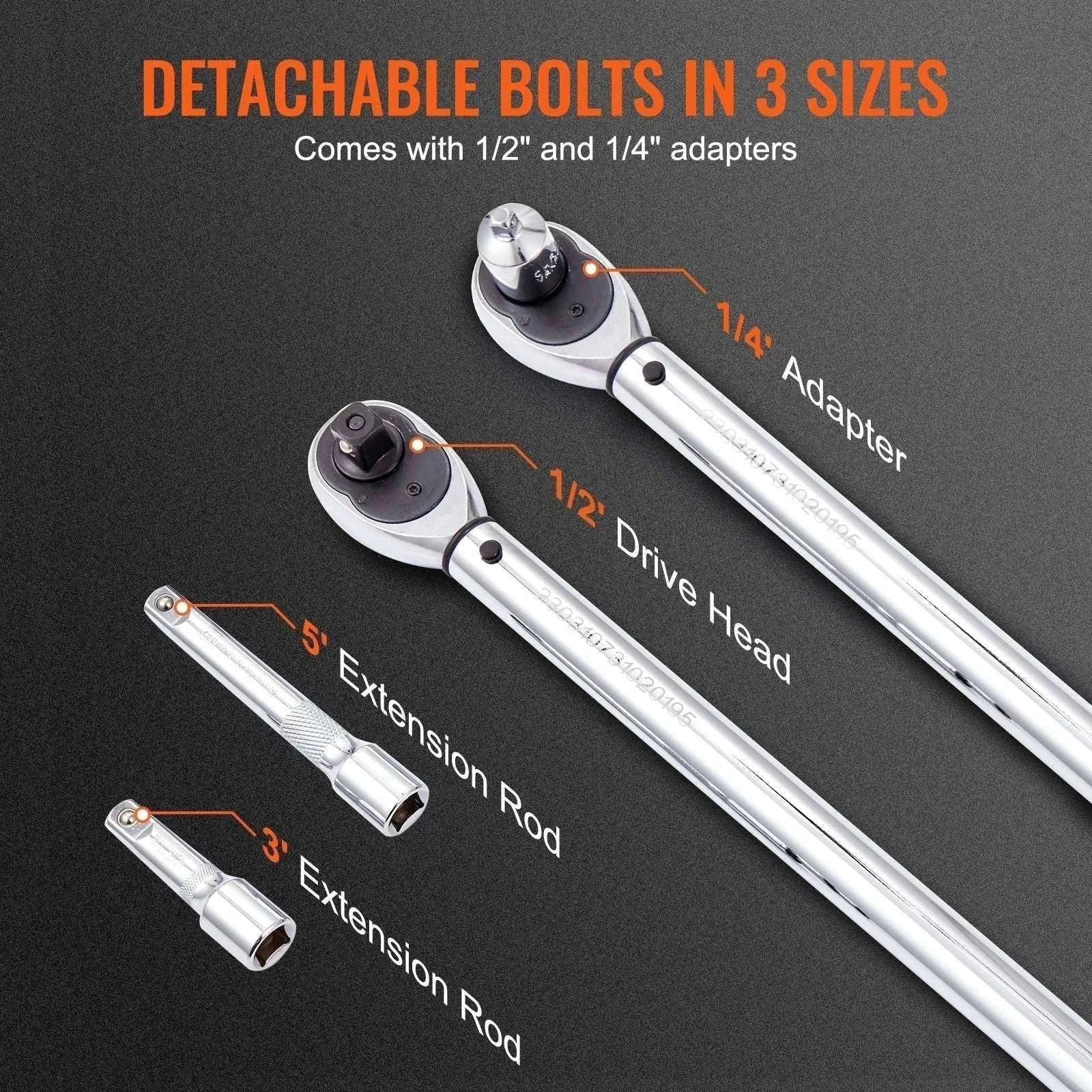 Mechanical Torque Wrench Set 1/4 3/8 1/2 Drive ±3% Precision-