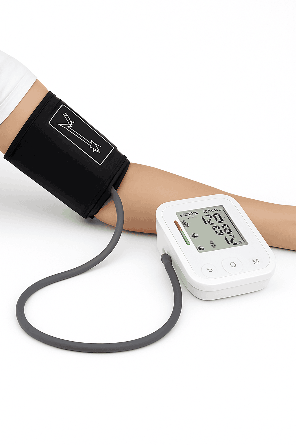 Medical Arm Blood Pressure Monitor with Digital Gauge-White