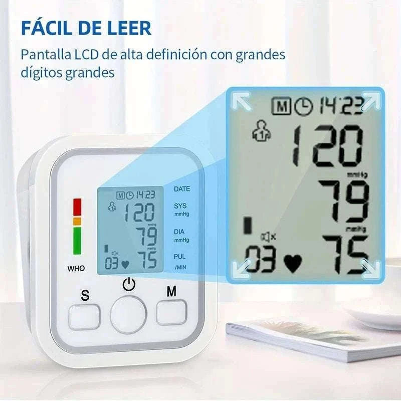 Medical Arm Blood Pressure Monitor with Digital Gauge-White