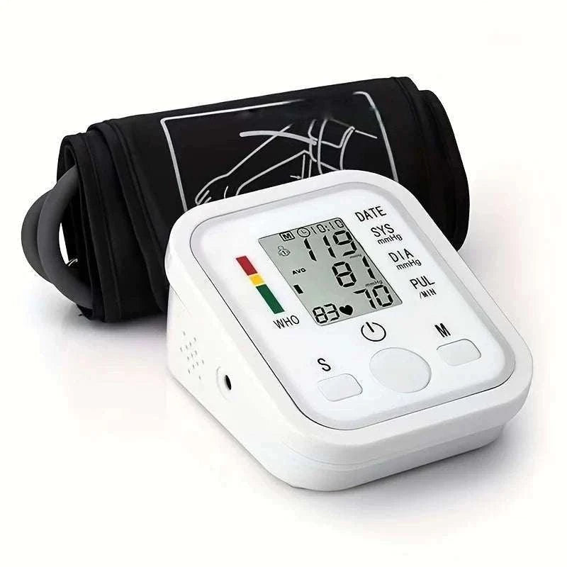Medical Arm Blood Pressure Monitor with Digital Gauge-White