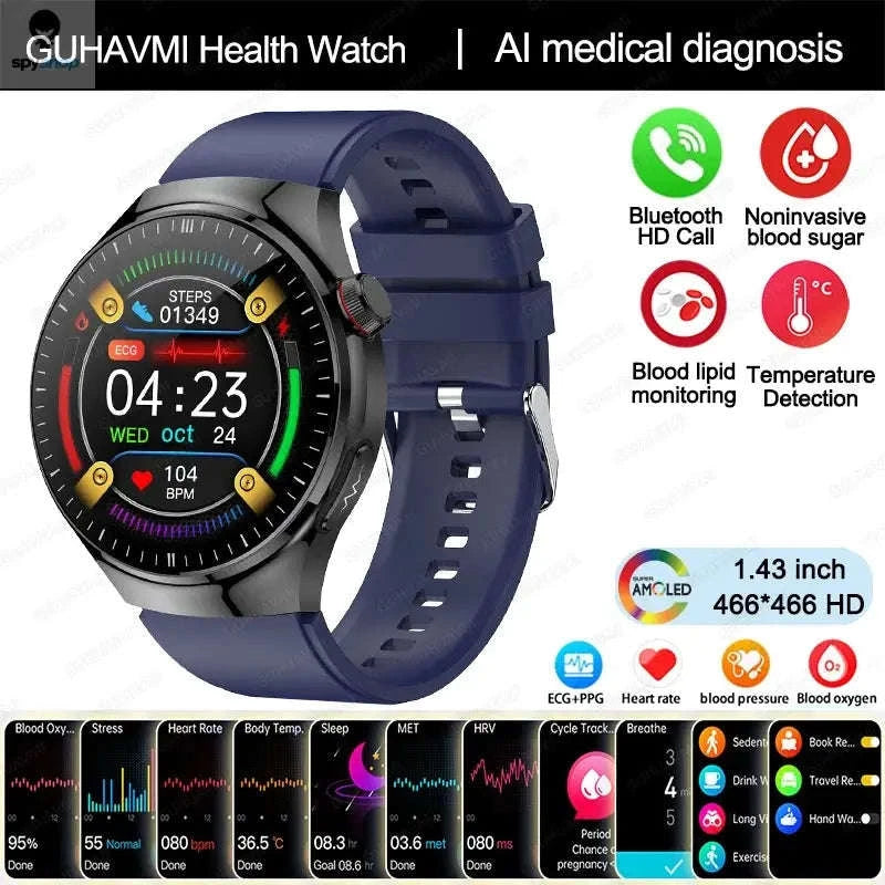 Medical Grade Smartwatch – Advanced Health Monitoring & Daily Wellness Tracking-Black Steel B 2A / Nursing grade
