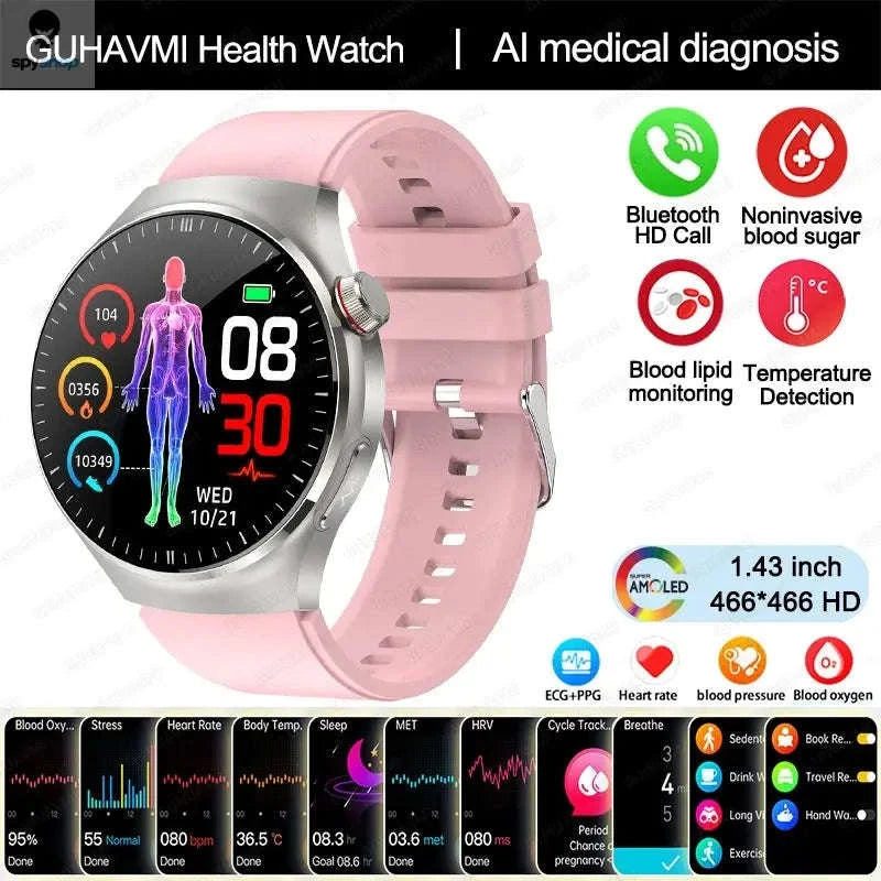 Medical Grade Smartwatch – Advanced Health Monitoring & Daily Wellness Tracking-Black Steel B 2A / Nursing grade