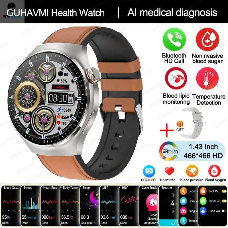 Medical Grade Smartwatch – Advanced Health Monitoring & Daily Wellness Tracking-Black Steel B 2A / Nursing grade