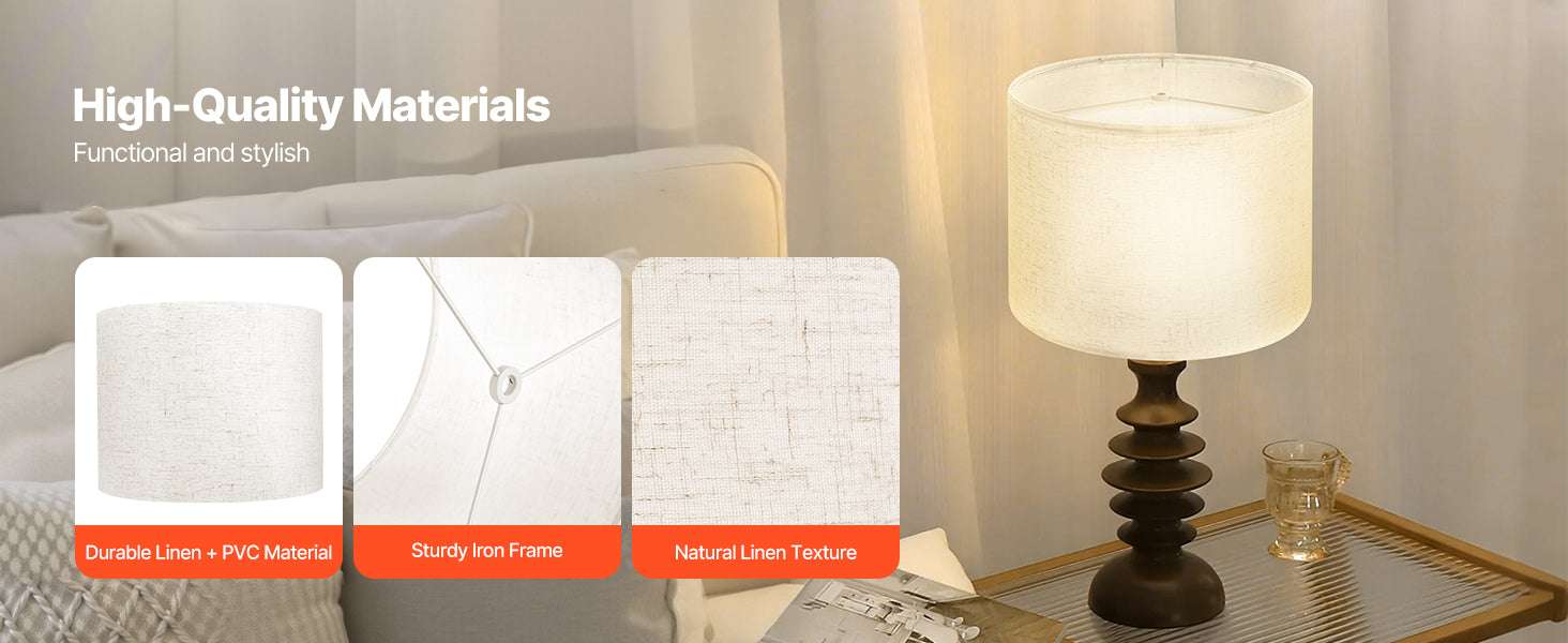 Medium Linen Drum Lamp Shade Replacement for Table Floor Lamps-2PCs White 16x12in / spain