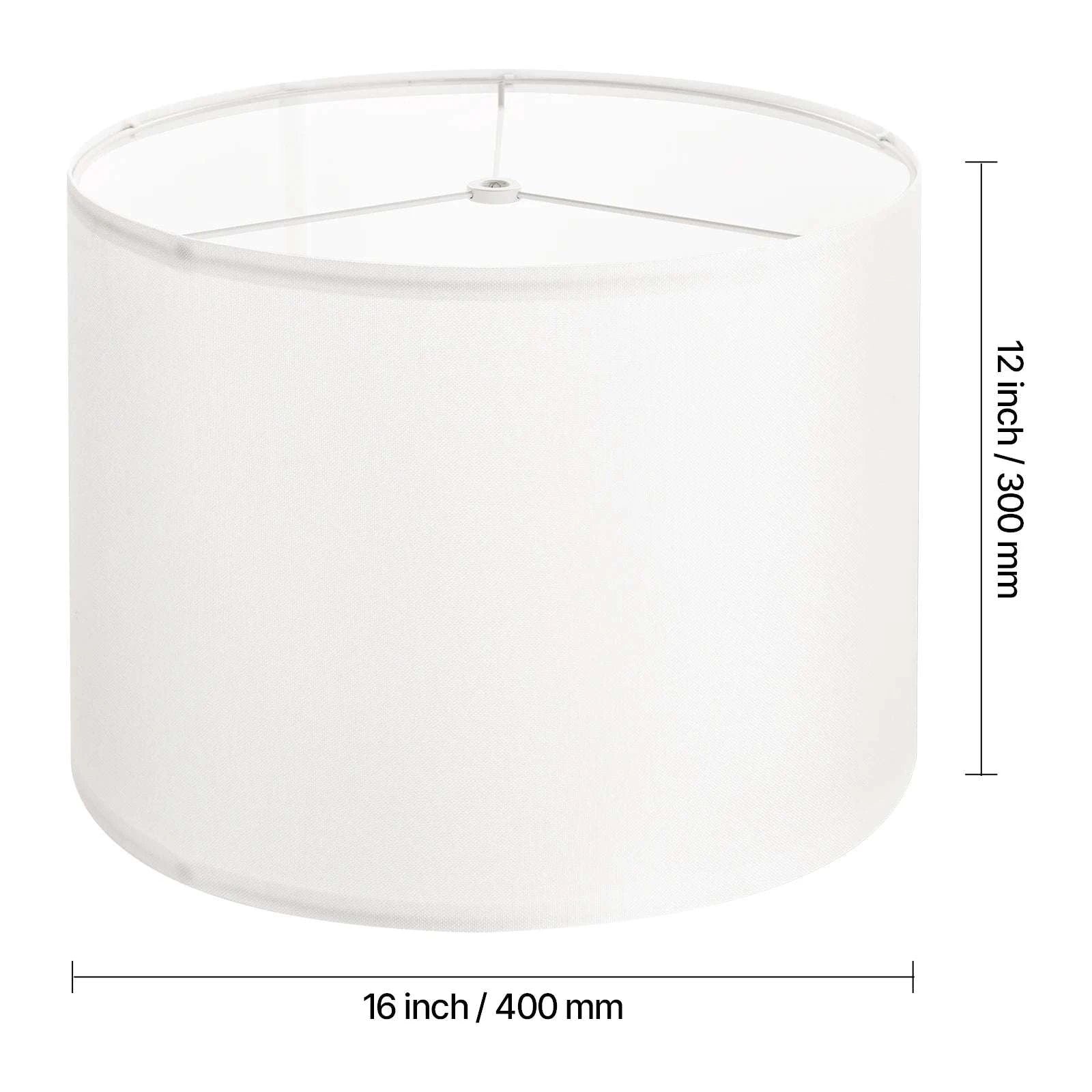 Medium Linen Drum Lamp Shade Replacement for Table Floor Lamps-2PCs White 16x12in / spain
