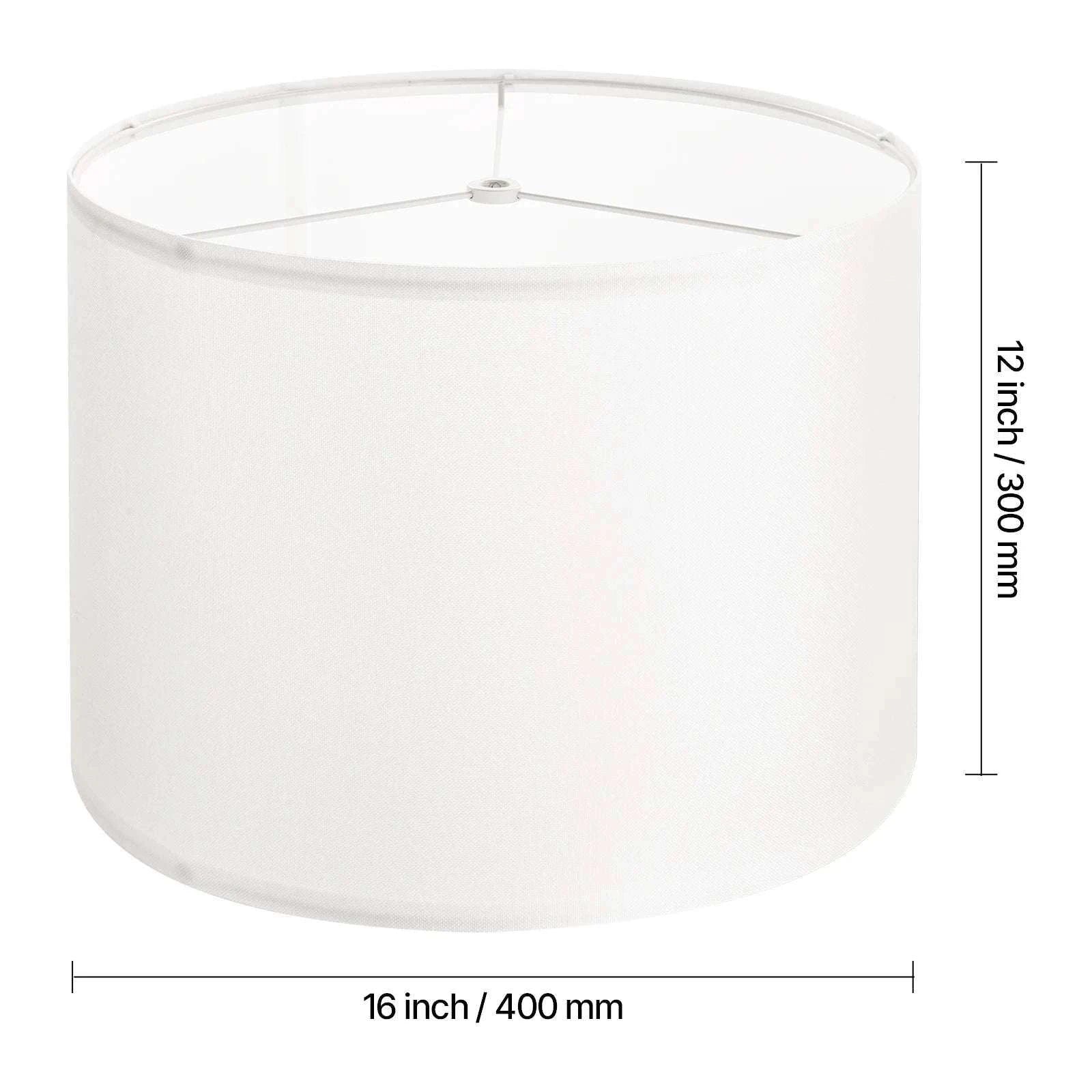 Medium Linen Drum Lamp Shade Replacement for Table Floor Lamps-2PCs White 16x12in / spain