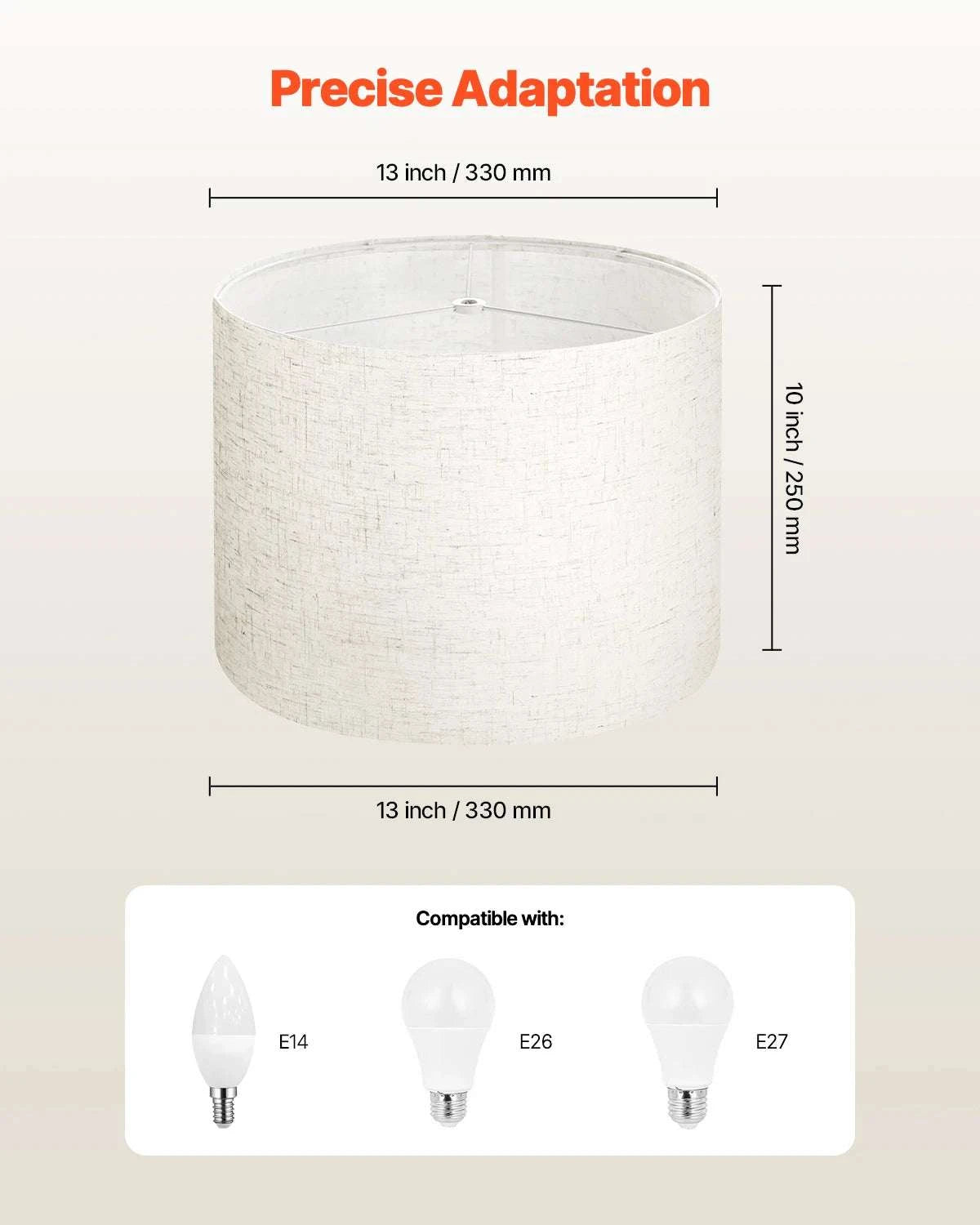 Medium Linen Drum Lamp Shade Replacement for Table Floor Lamps-2PCs White 16x12in / spain