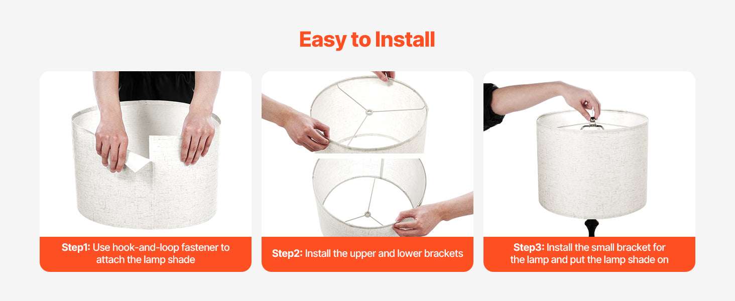 Medium Linen Drum Lamp Shade Replacement for Table Floor Lamps-2PCs White 16x12in / spain