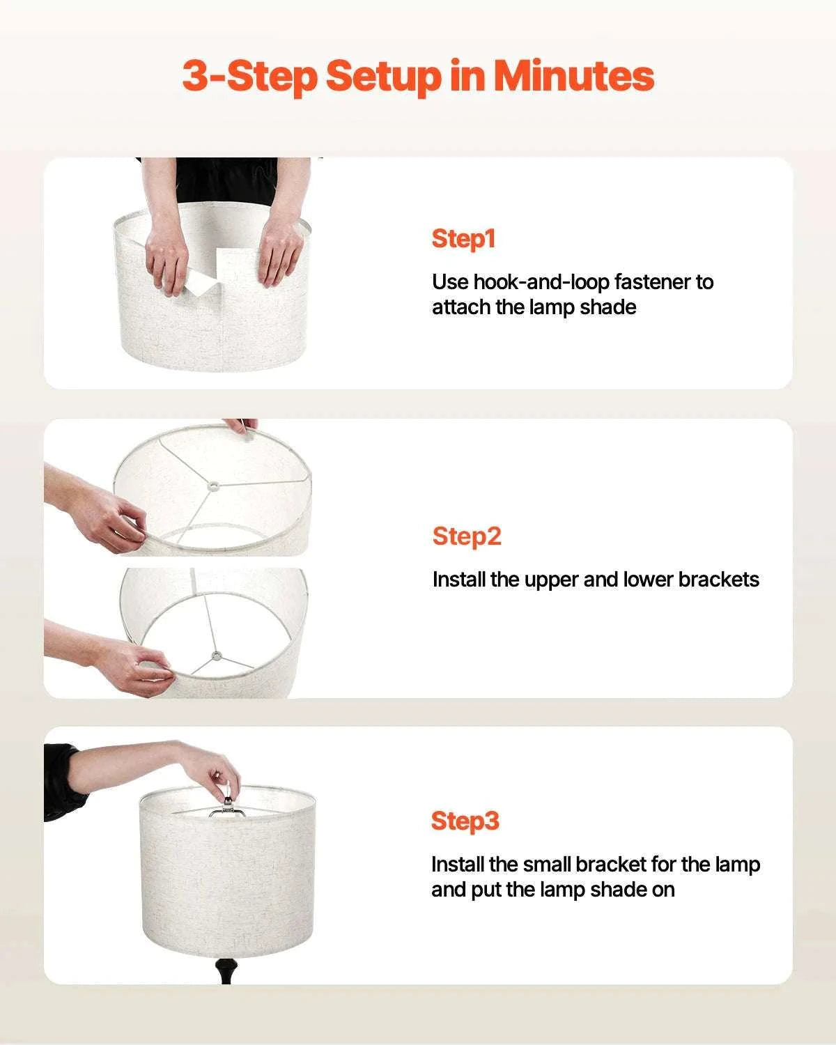 Medium Linen Drum Lamp Shade Replacement for Table Floor Lamps-2PCs White 16x12in / spain