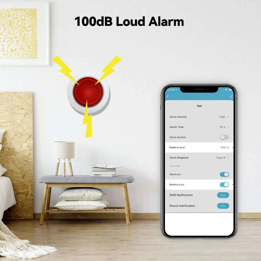 Meian Tuya ZigBee 100dB Wireless Smart Siren Alarm-AU Plug