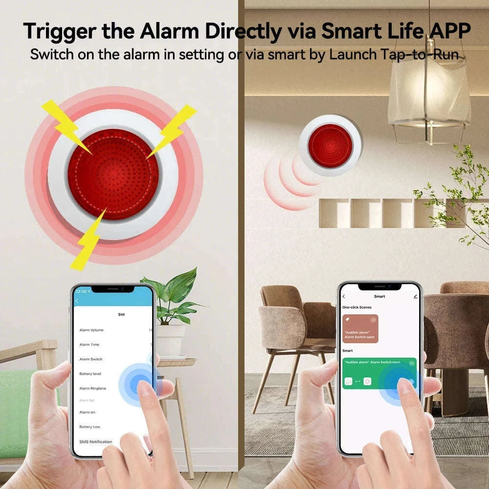 Meian Tuya ZigBee 100dB Wireless Smart Siren Alarm-AU Plug