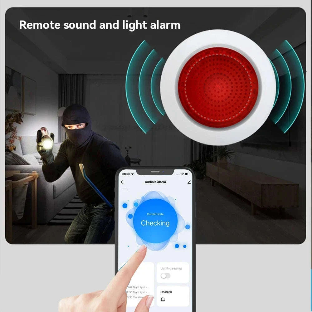 Meian Tuya ZigBee 100dB Wireless Smart Siren Alarm-AU Plug