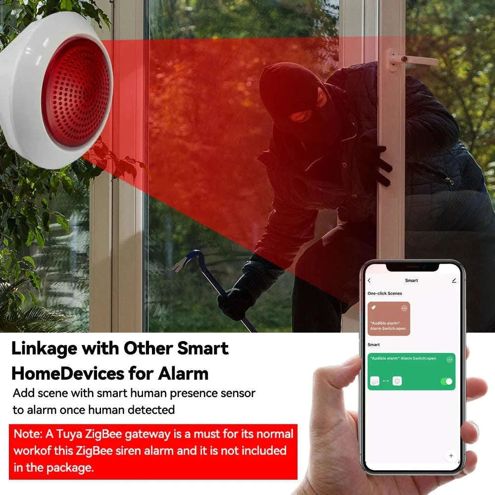 Meian Tuya ZigBee 100dB Wireless Smart Siren Alarm-AU Plug