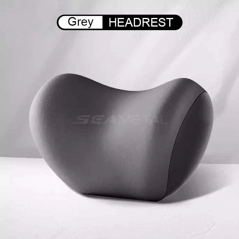 Memory Foam Car Neck and Lumbar Support Cushion-Gray Neck 1pc