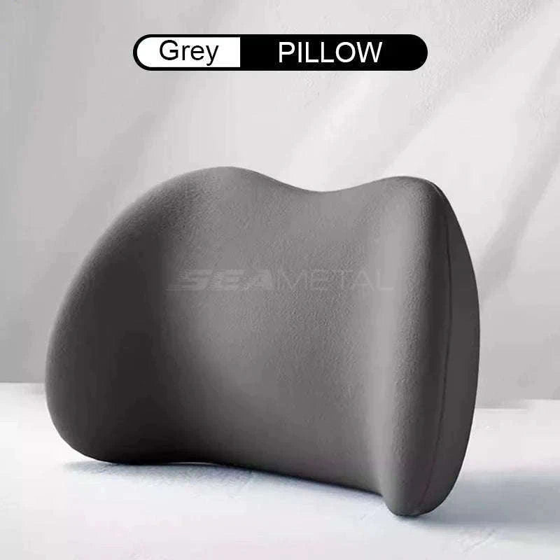 Memory Foam Car Neck and Lumbar Support Cushion-Gray Neck 1pc