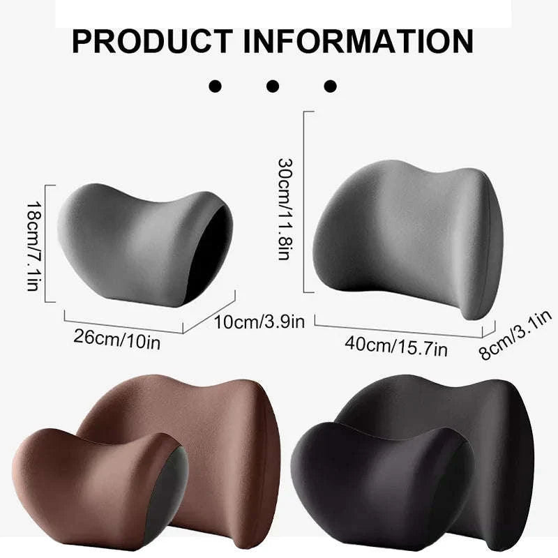 Memory Foam Car Neck and Lumbar Support Cushion-Gray Neck 1pc