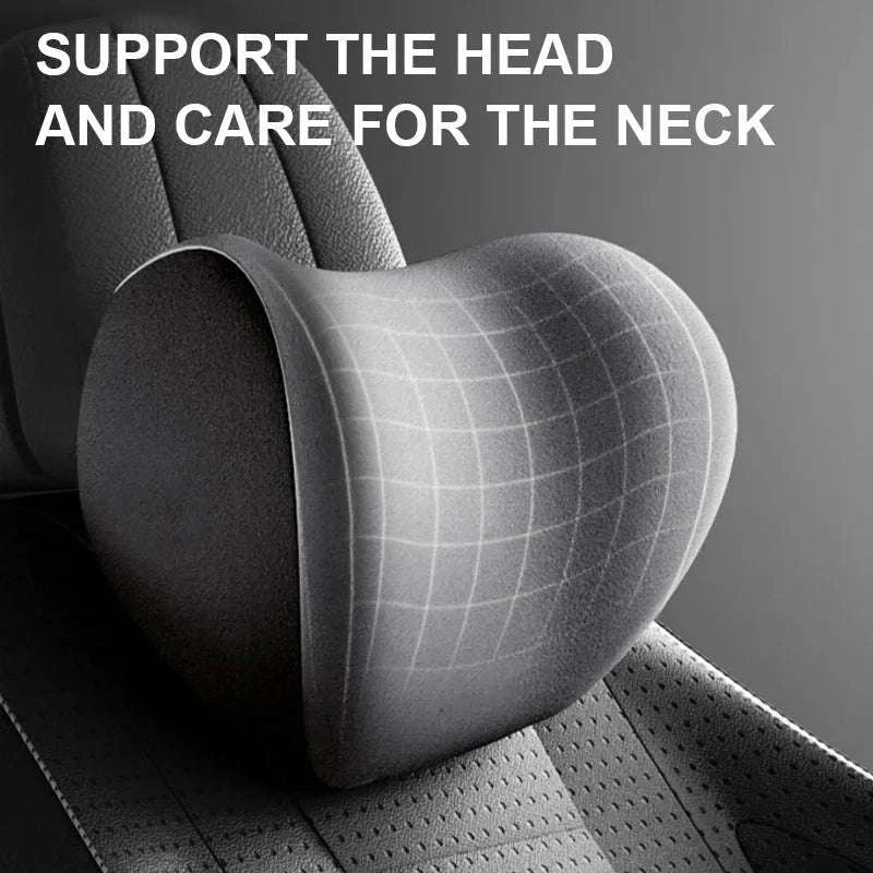 Memory Foam Car Neck and Lumbar Support Cushion-Gray Neck 1pc