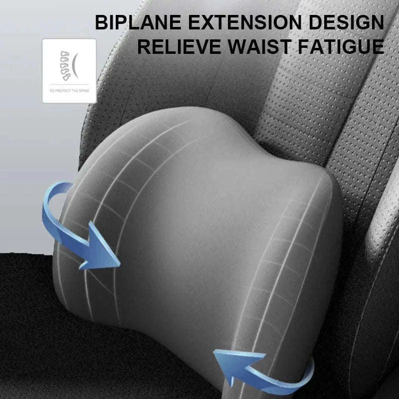Memory Foam Car Neck and Lumbar Support Cushion-Gray Neck 1pc