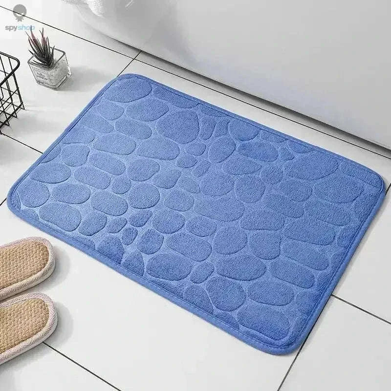 Memory Foam Embossed Velvet Floor Mat for Soft Home Comfort-pink