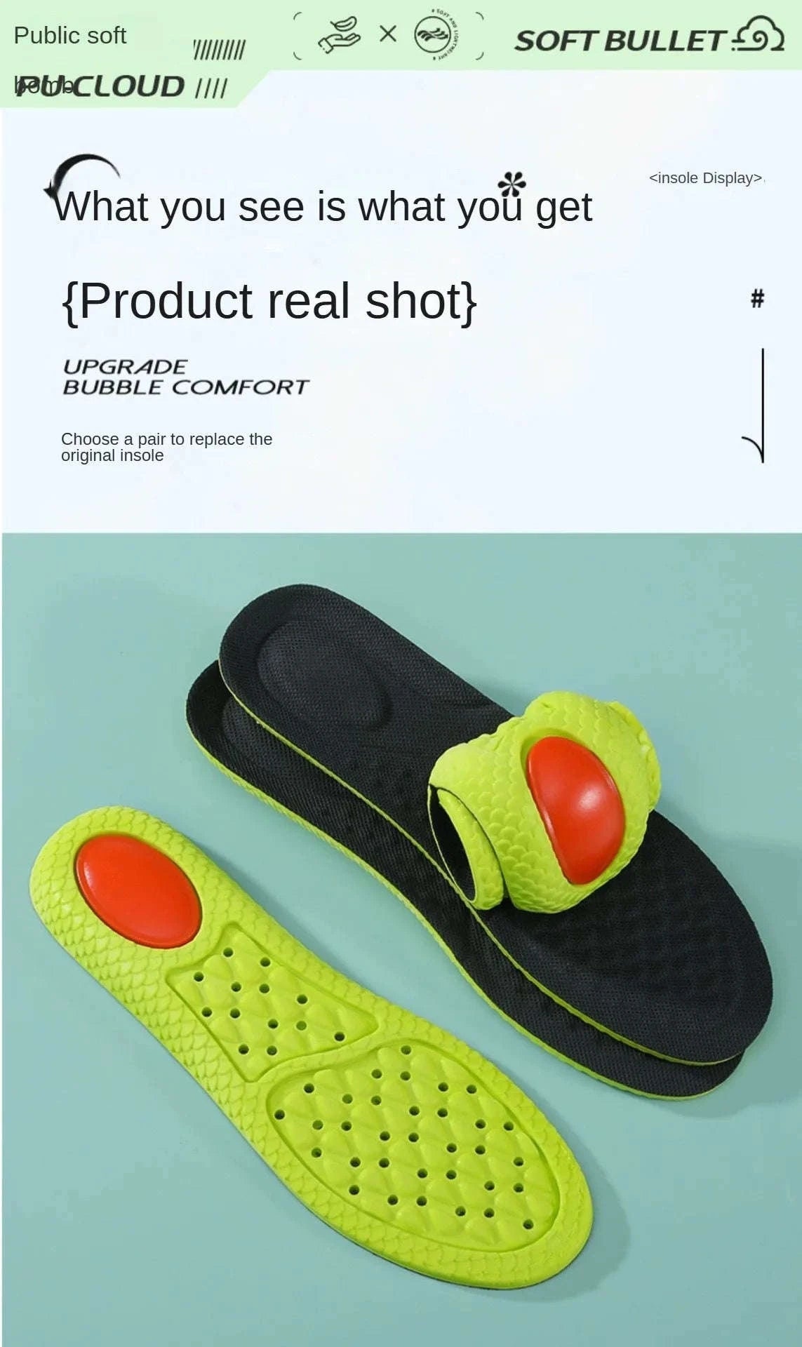 Memory Foam Insoles with Arch Support (Men & Women)-EU43-44(270mm / China Mainland