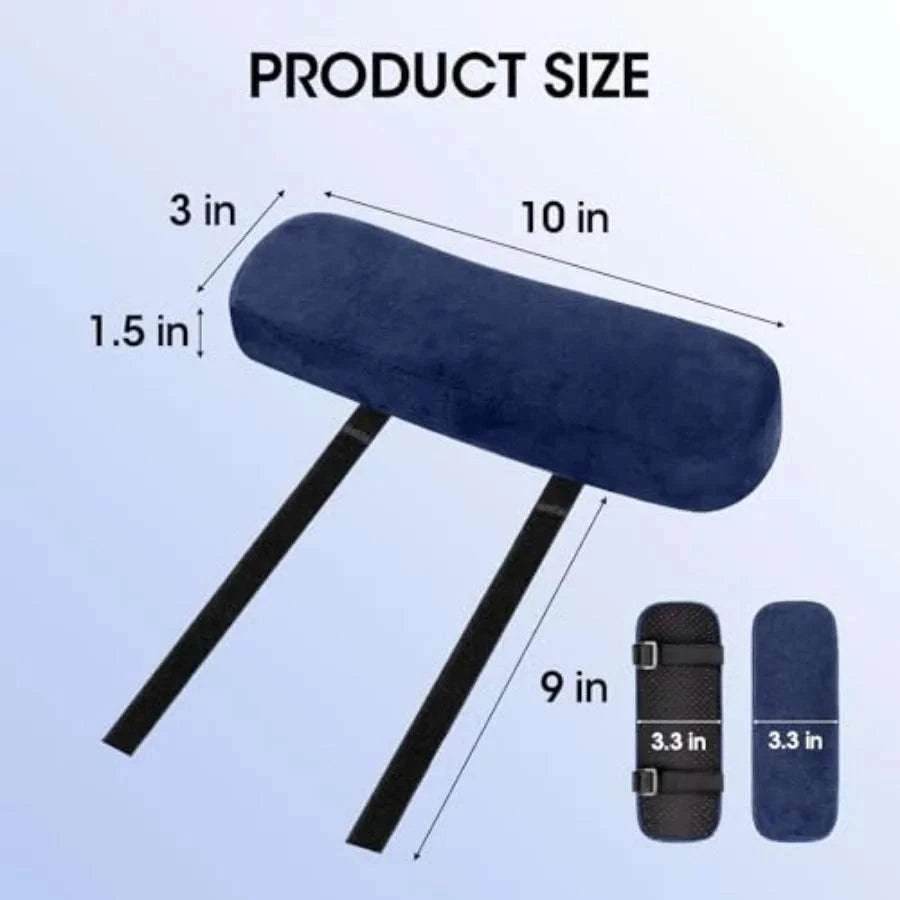 Memory Foam Office Chair Armrest Pads – 2 Pack Elbow Support Covers-United States / Blue