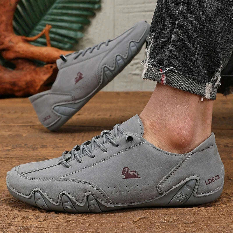 Men Casual Shoes Slip-On Loafers Soft Sole Anti-Slip-Brown / 46