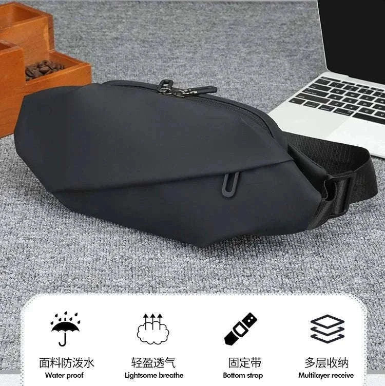 Men Minimalist Outdoor Sports Waist Bag for Hands-Free Carry-Blue