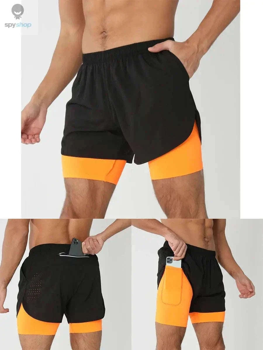 Men's 2-in-1 Quick-Dry Running Shorts for Training-navy blue / M(61-70kg)