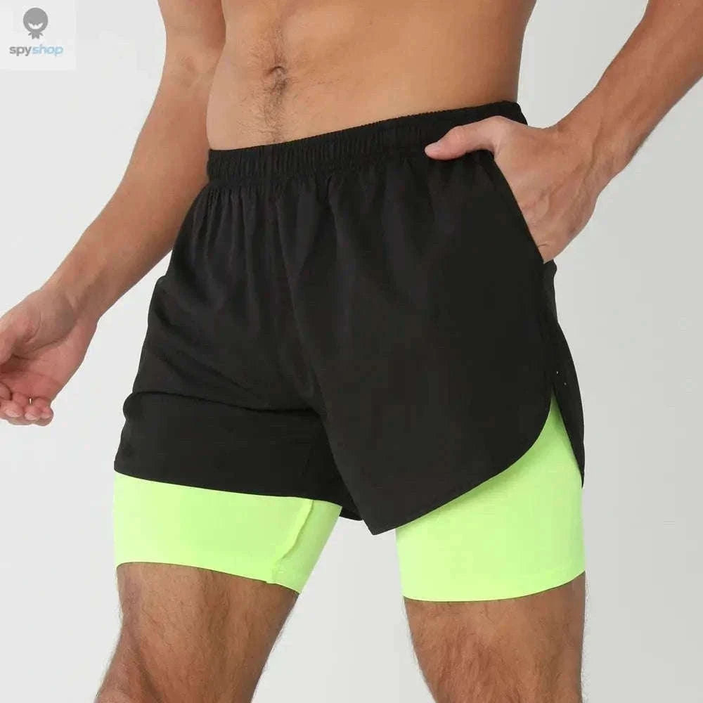 Men's 2-in-1 Quick-Dry Running Shorts for Training-navy blue / M(61-70kg)