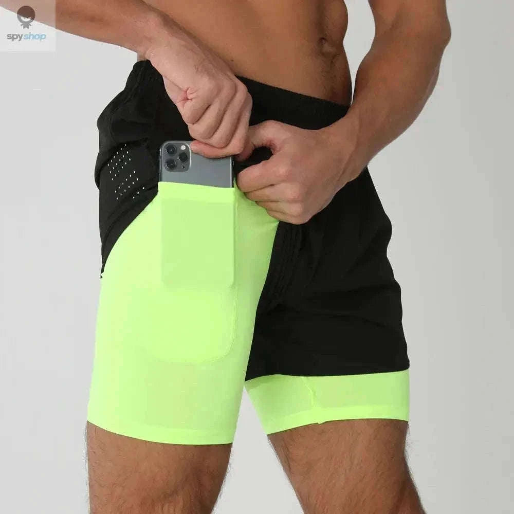 Men's 2-in-1 Quick-Dry Running Shorts for Training-navy blue / M(61-70kg)