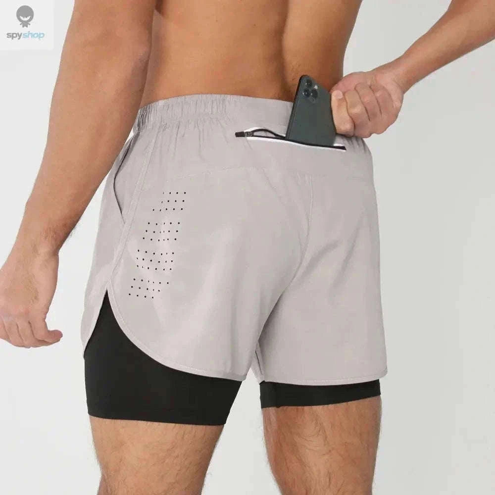 Men's 2-in-1 Quick-Dry Running Shorts for Training-navy blue / M(61-70kg)
