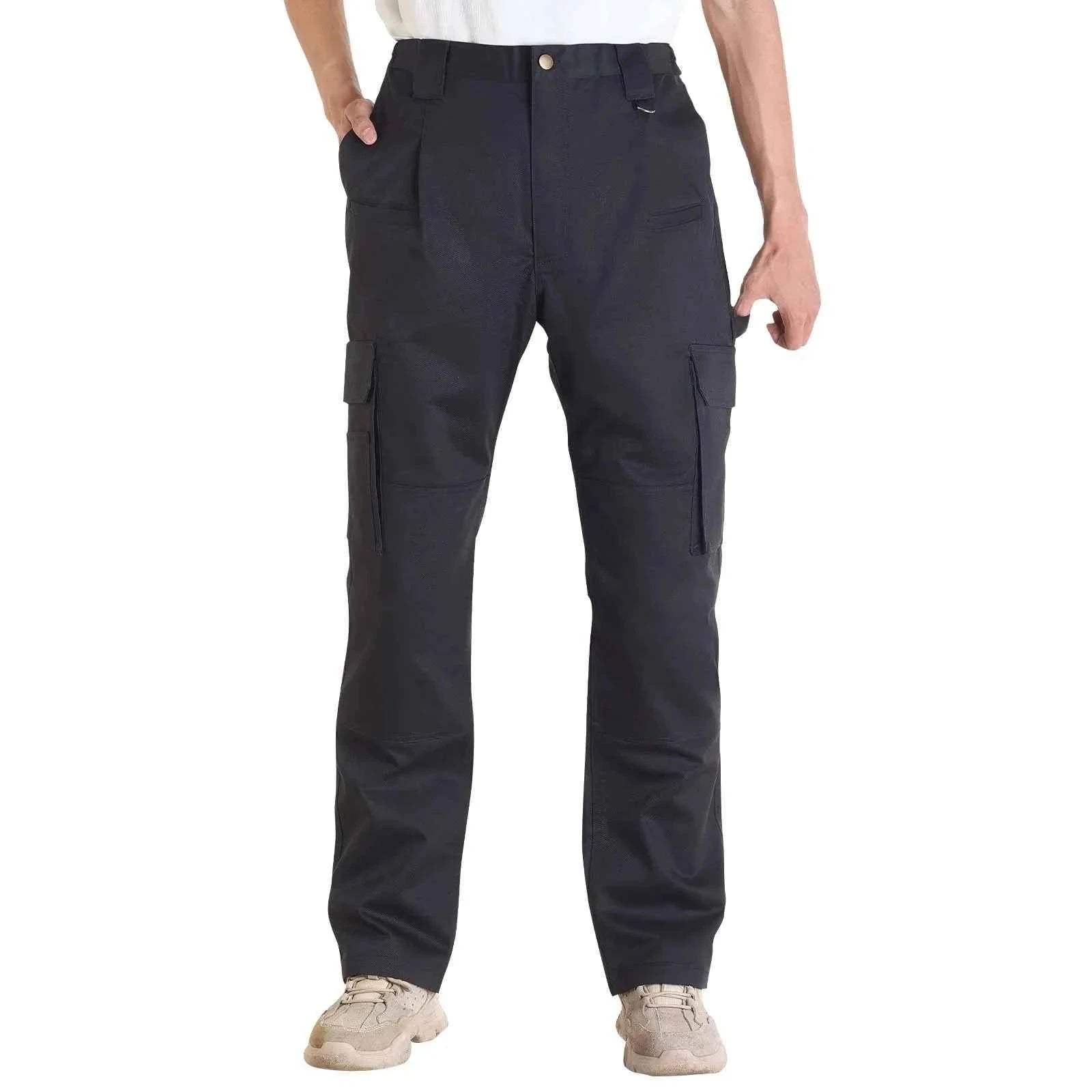 Men's 9 oz Cotton Flame-Resistant Cargo Pants with Elastic Waist-Dark Blue L / United States