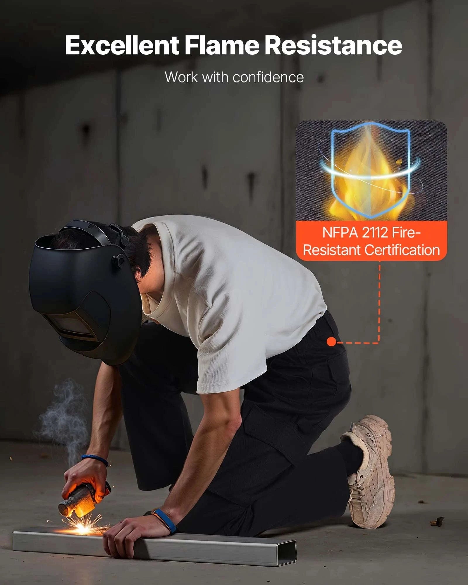 Men's 9 oz Cotton Flame-Resistant Cargo Pants with Elastic Waist-Dark Blue L / United States