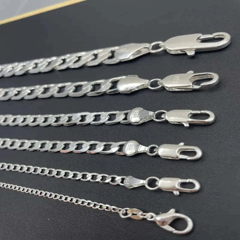 Men’s 925 Sterling Silver Necklace Chain for Men & Women-LN027-2mm / 45cm