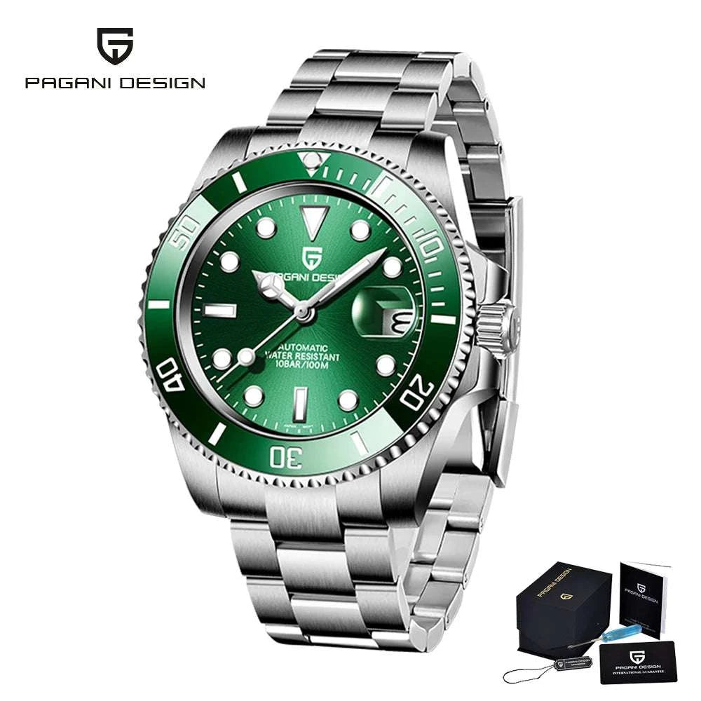 Men’s Automatic Mechanical Watch Stainless Steel 100M Waterproof-Black / MIYOTA 8215 / United States