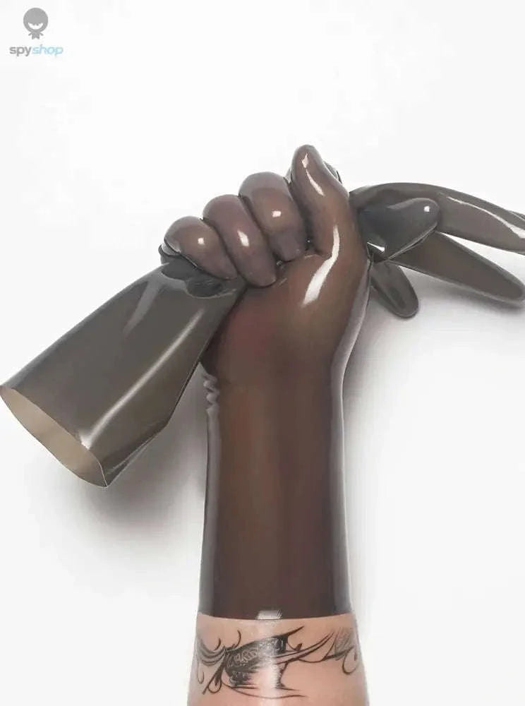 Men’s Black Latex Gloves-13seamless / M