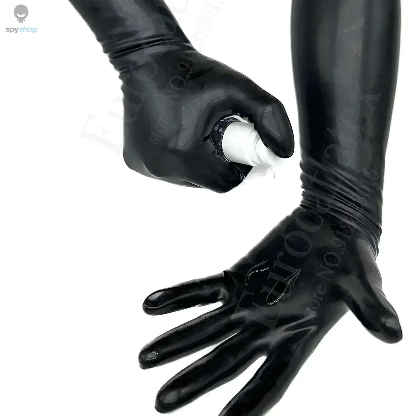 Men’s Black Latex Gloves-13seamless / M