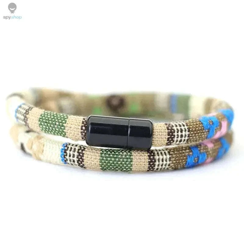 Men’s Bohemia Rope Bracelet with Magnetic Clasp-baby blue / XL 21.5cm 8.5Inch