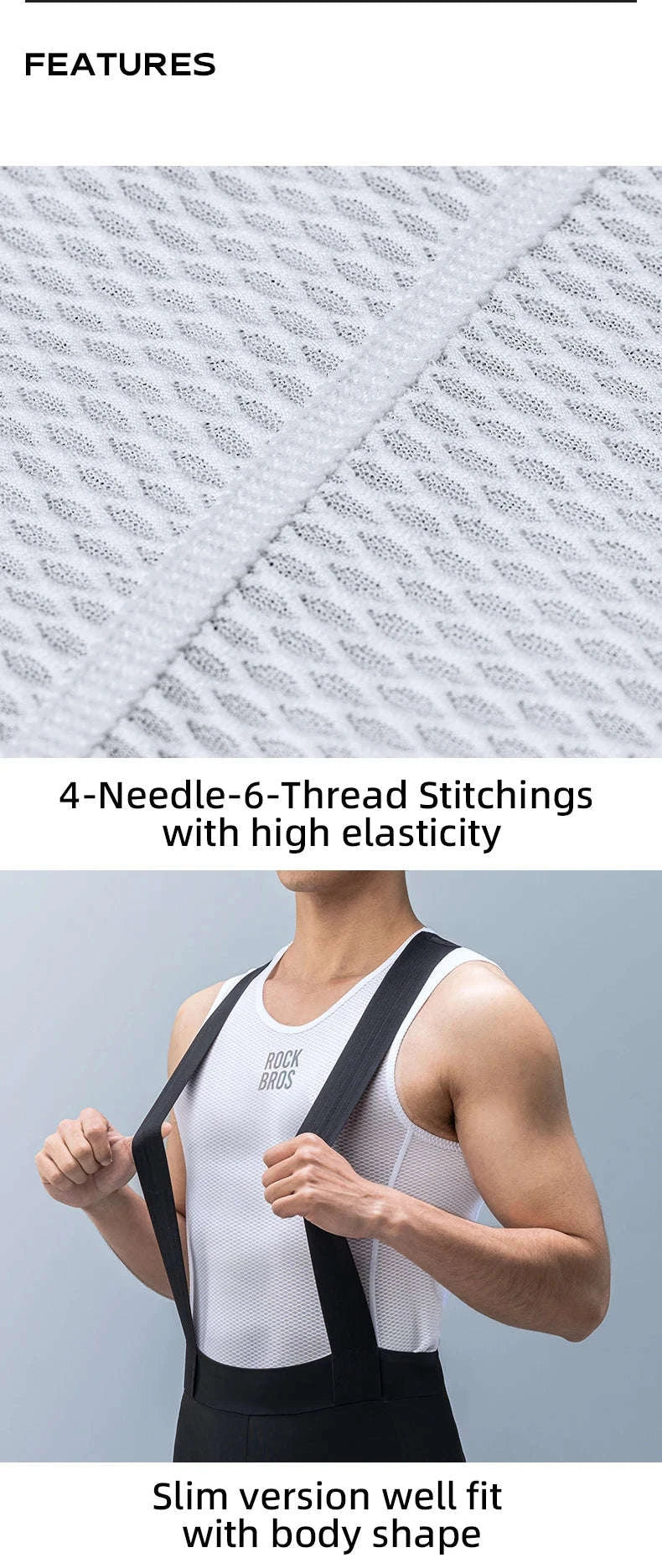 Men’s Breathable Cycling Vest Quick-Dry Mesh Sleeveless Undershirt-M-L