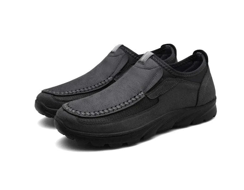 Men's Casual Breathable Slip-On Loafers-Brown / 46