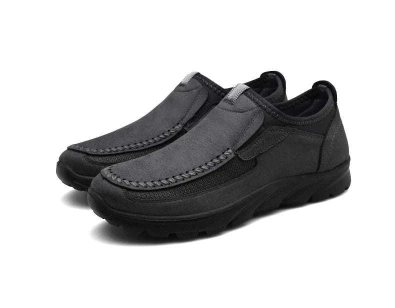 Men's Casual Breathable Slip-On Loafers-Brown / 46