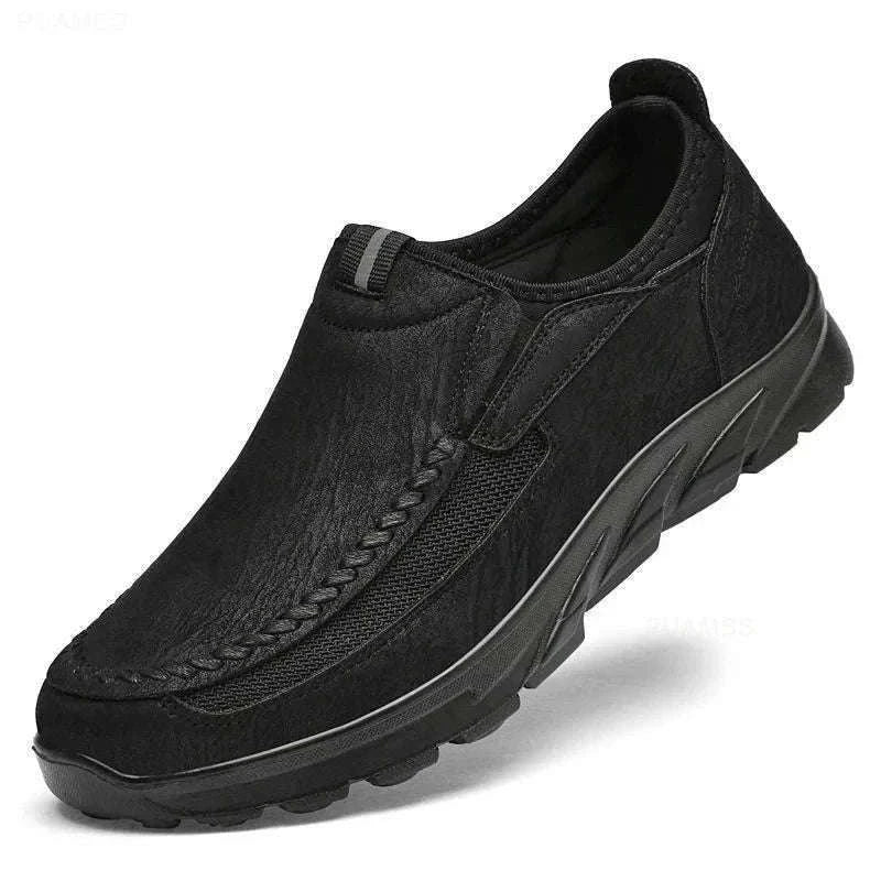 Men's Casual Breathable Slip-On Loafers-Brown / 46
