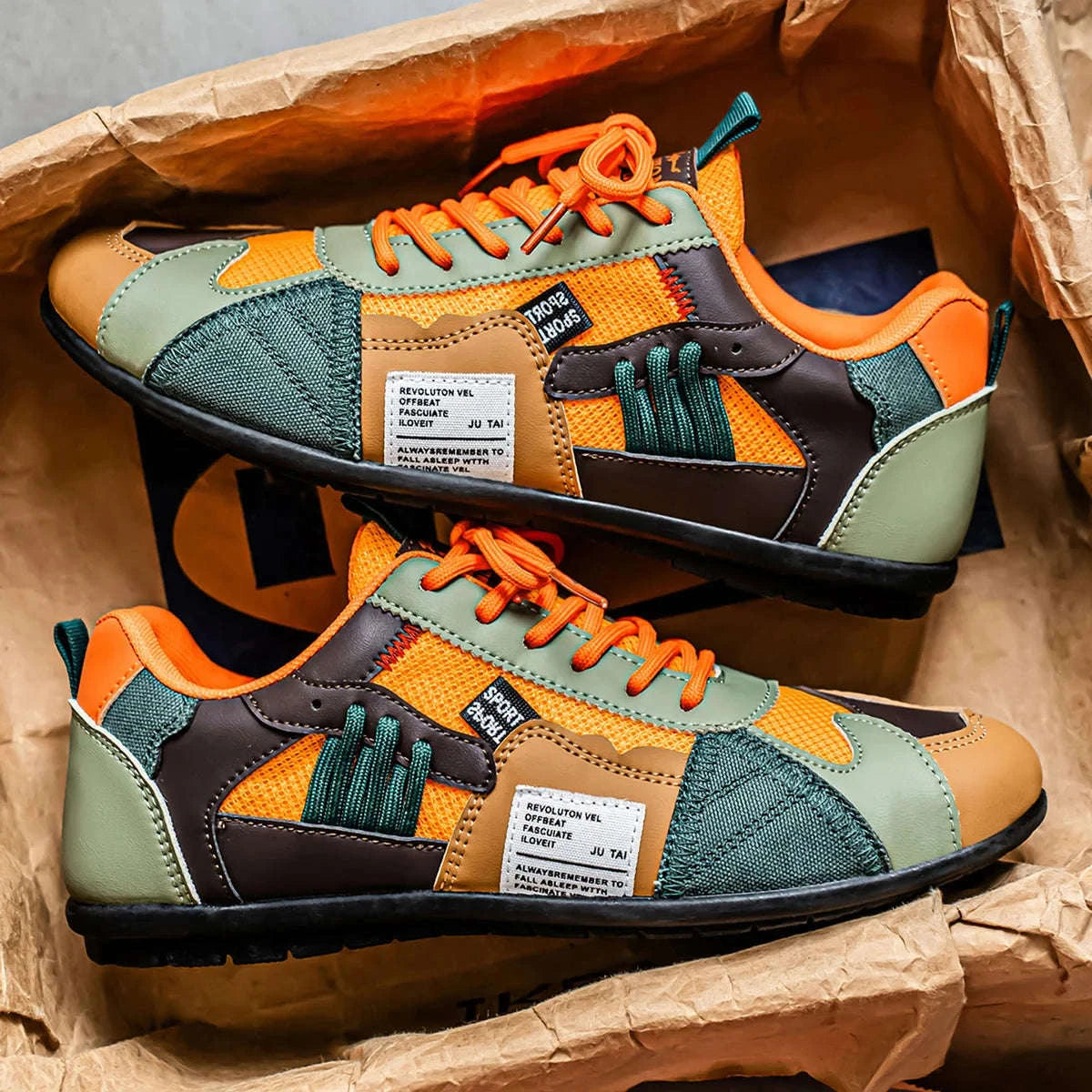 Men's Casual Sports Outdoor Hiking Shoes-Orange / 42