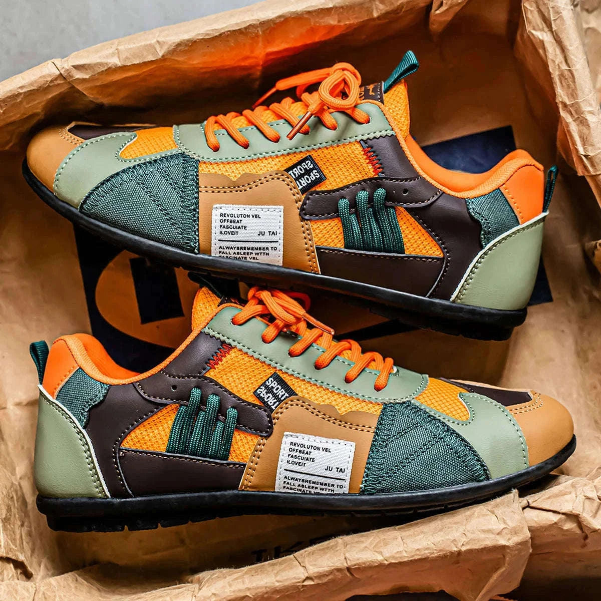 Men's Casual Sports Outdoor Hiking Shoes-Orange / 42