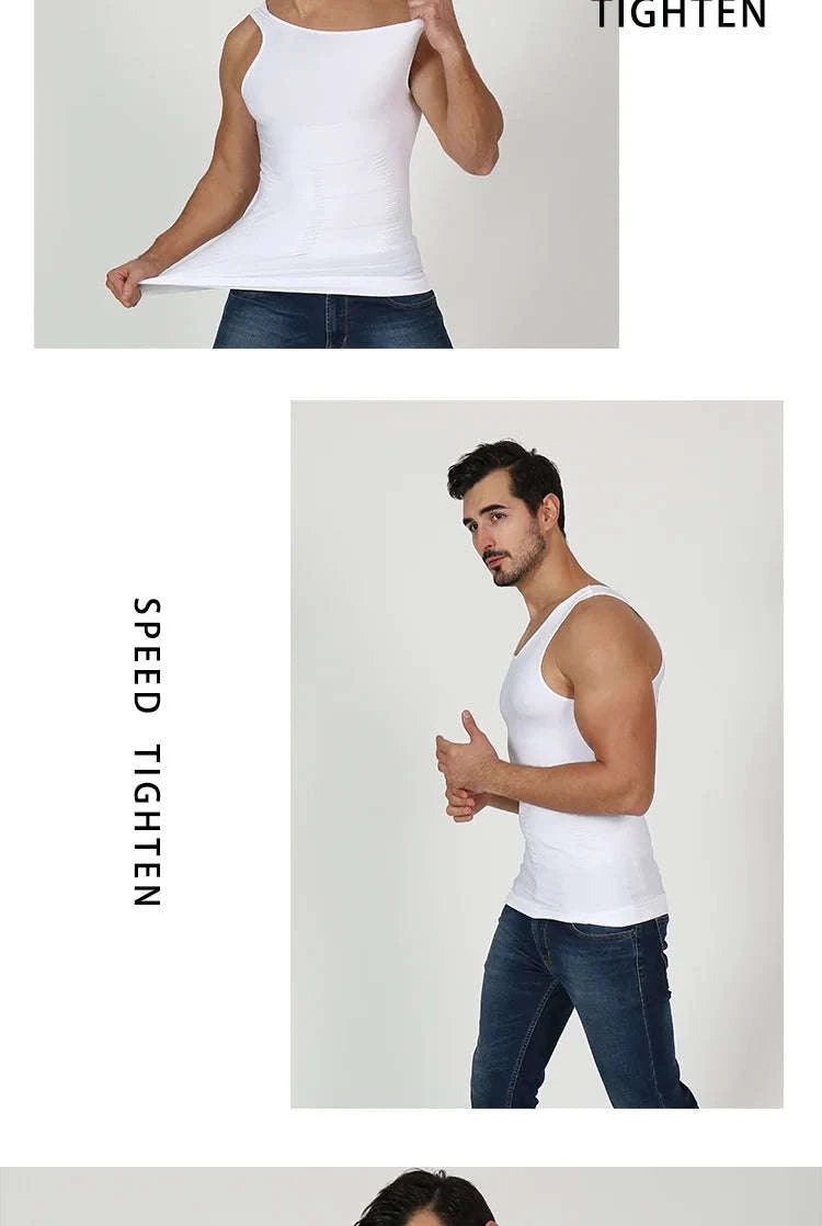 Men’s Compression Body Shaper Tank Top-black / M