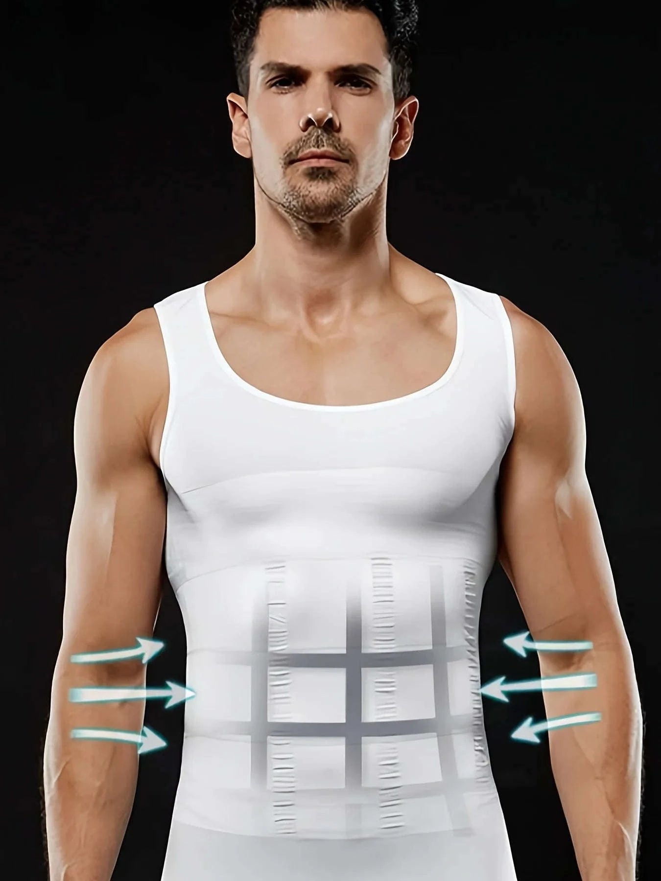 Men’s Compression Body Shaper Tank Top-black / M