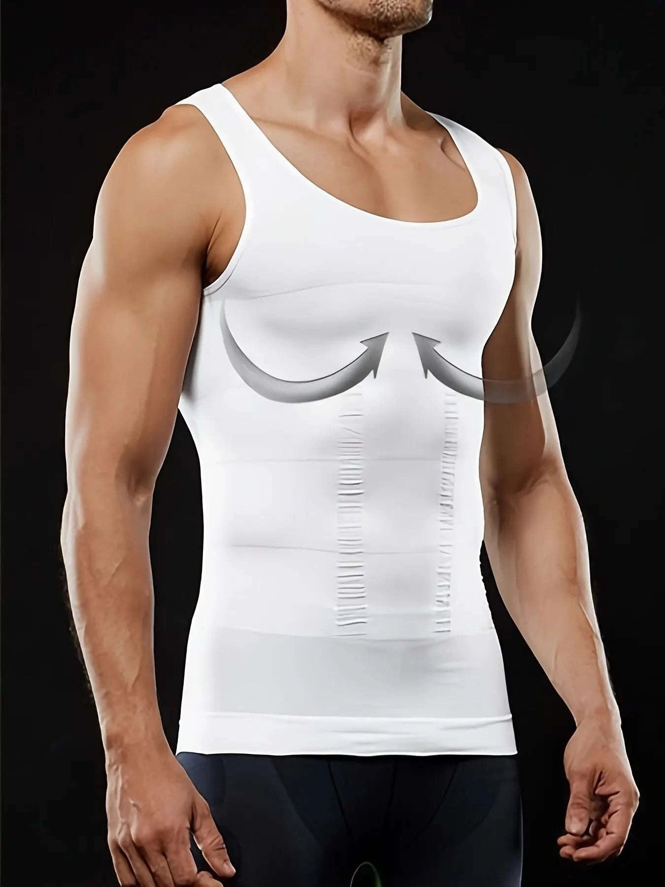 Men’s Compression Body Shaper Tank Top-black / M