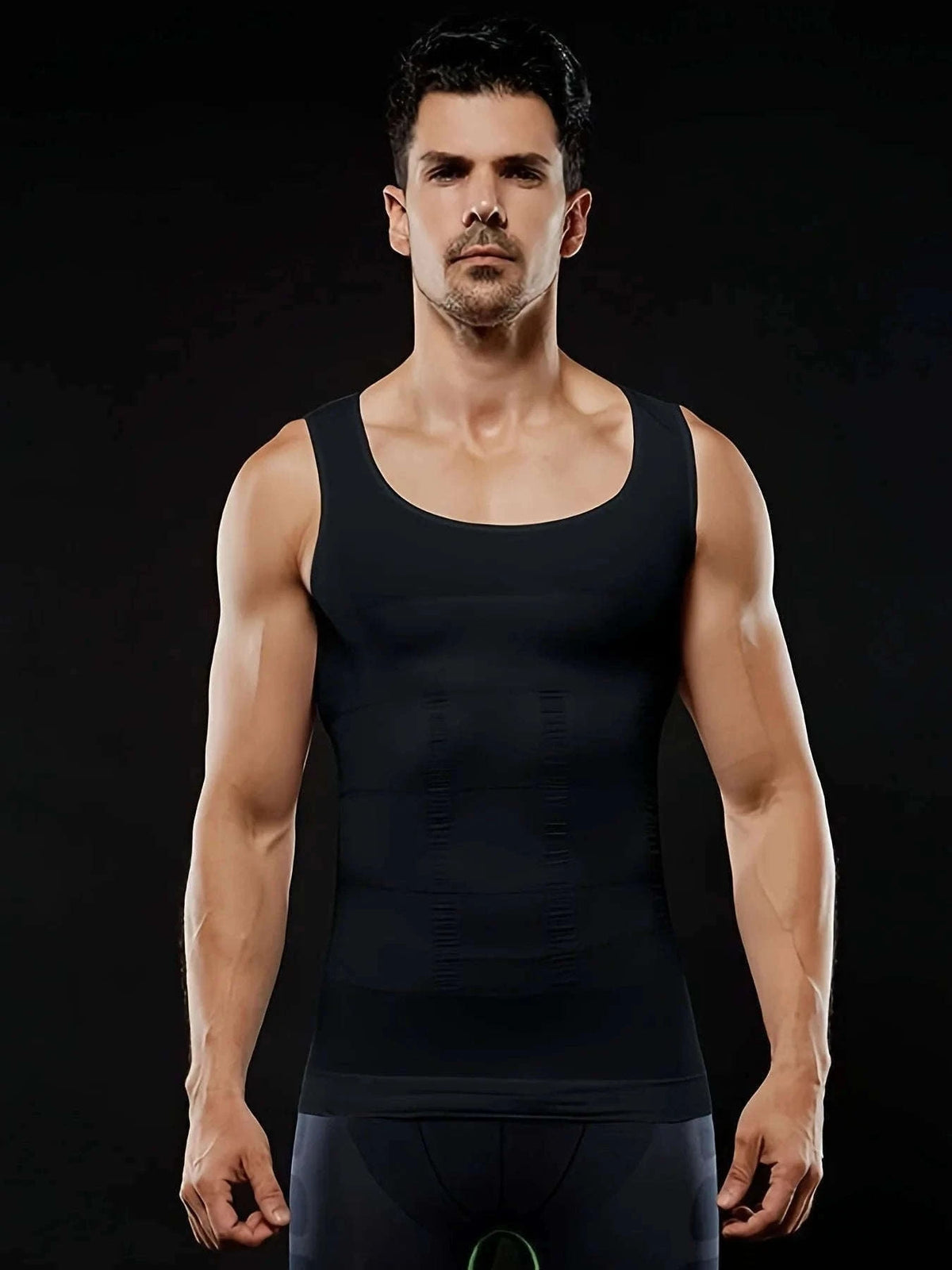 Men’s Compression Body Shaper Tank Top for a Smoother Look-black / M