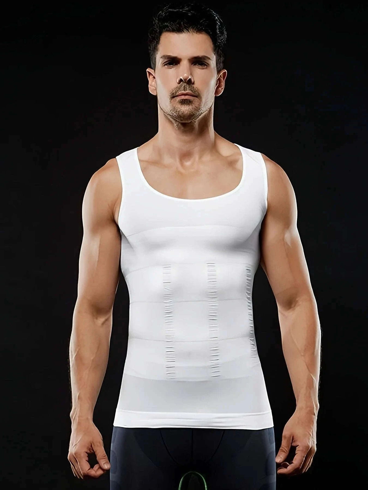 Men’s Compression Body Shaper Tank Top for a Smoother Look-black / M
