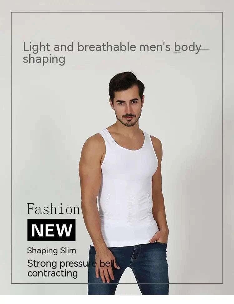 Men’s Compression Body Shaper Tank Top for a Smoother Look-black / M